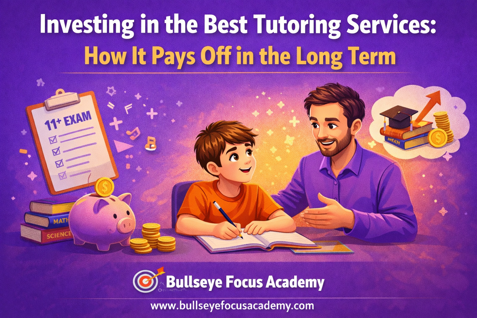 Student receiving personalized tutoring support for primary, secondary and 11+ exam preparation to improve academic performance.