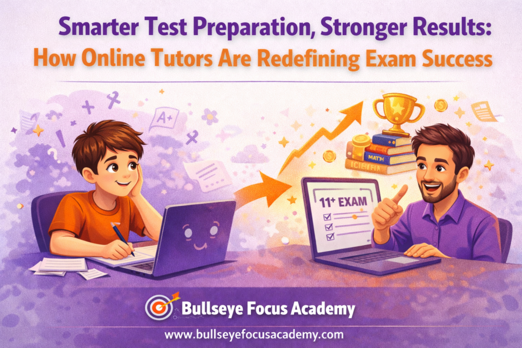 Student learning with online tutor through video call for smarter test preparation and improved exam results.