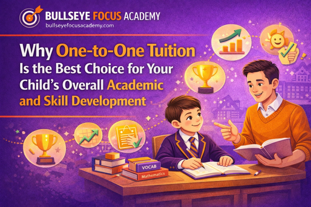 Child attending one to one online tuition for academic and skill development at home