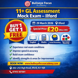 GL Assessment Mock Exam – Buy 1 Get 1 Free | Maths, English, VR & NVR | Ilford & Slough | 29 March 2026